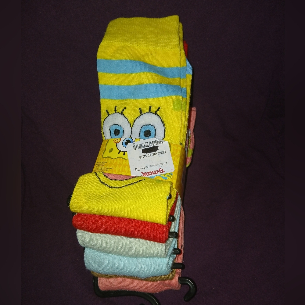 Spongebob 6 pk mens crew socks (010425C)